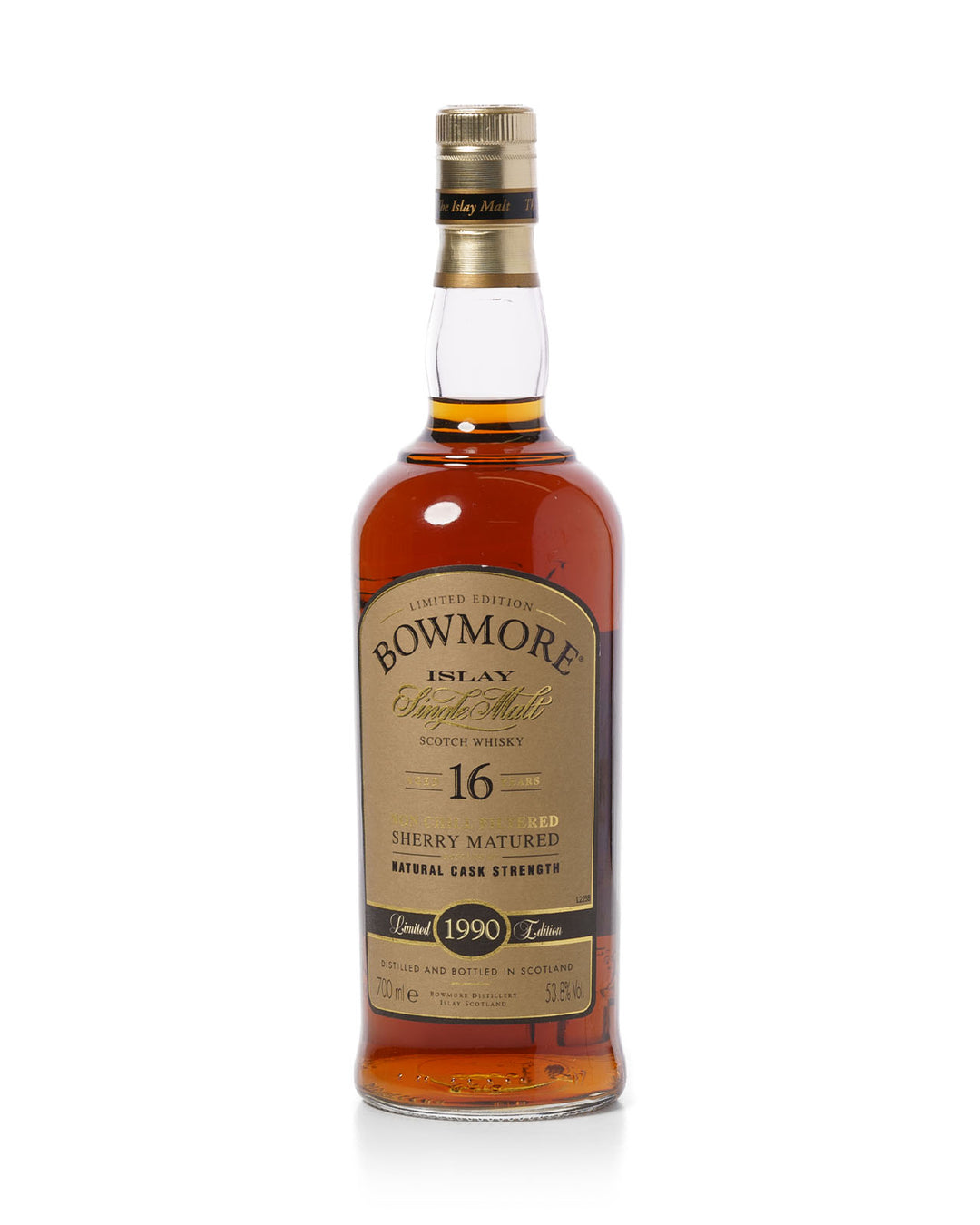 Bowmore 1990 16 Year Old Sherry Matured Natural Cask Strength With Original Box