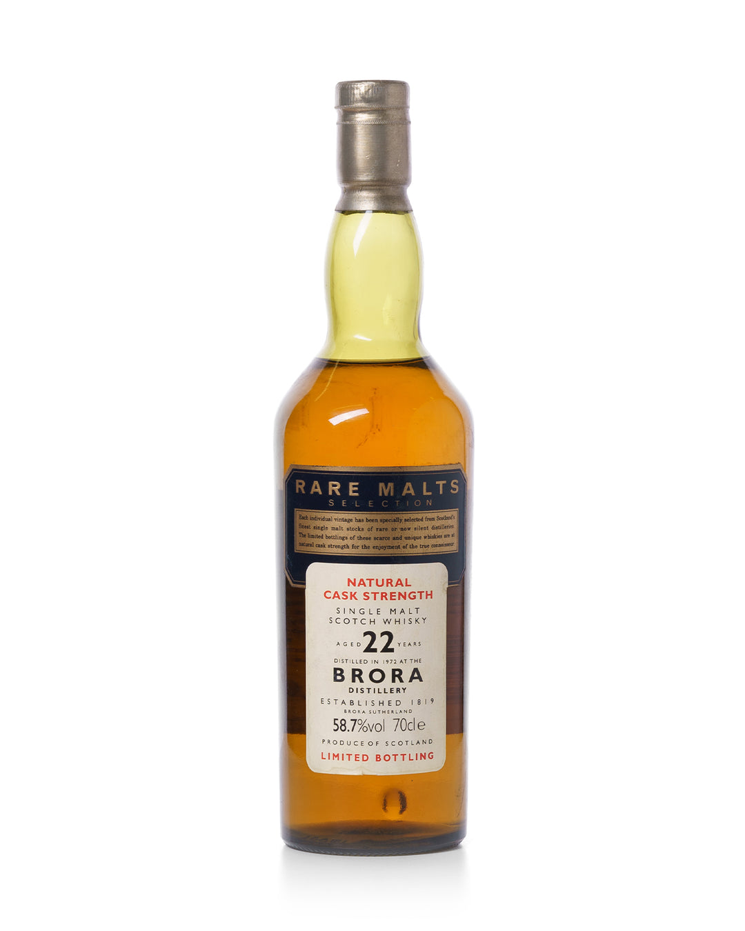 Brora 1972 22 Year Old 58.7% Rare Malts Selection Bottled 1995