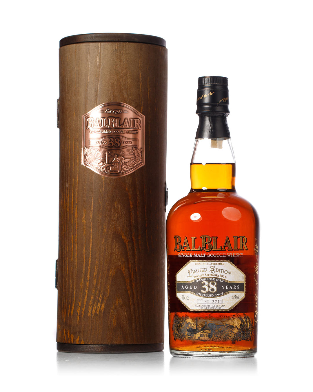 Balblair 1966 38 Year Bottled 2004 With Original Wood Tube