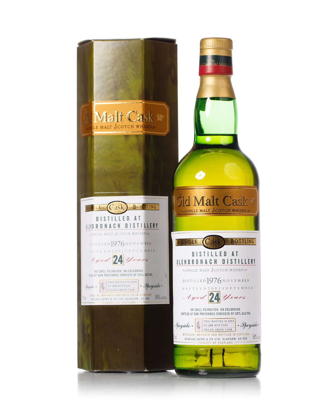 Glendronach 1976 24 Year Old Old Malt Cask Douglas Laing Bottled 2001 With Original Box