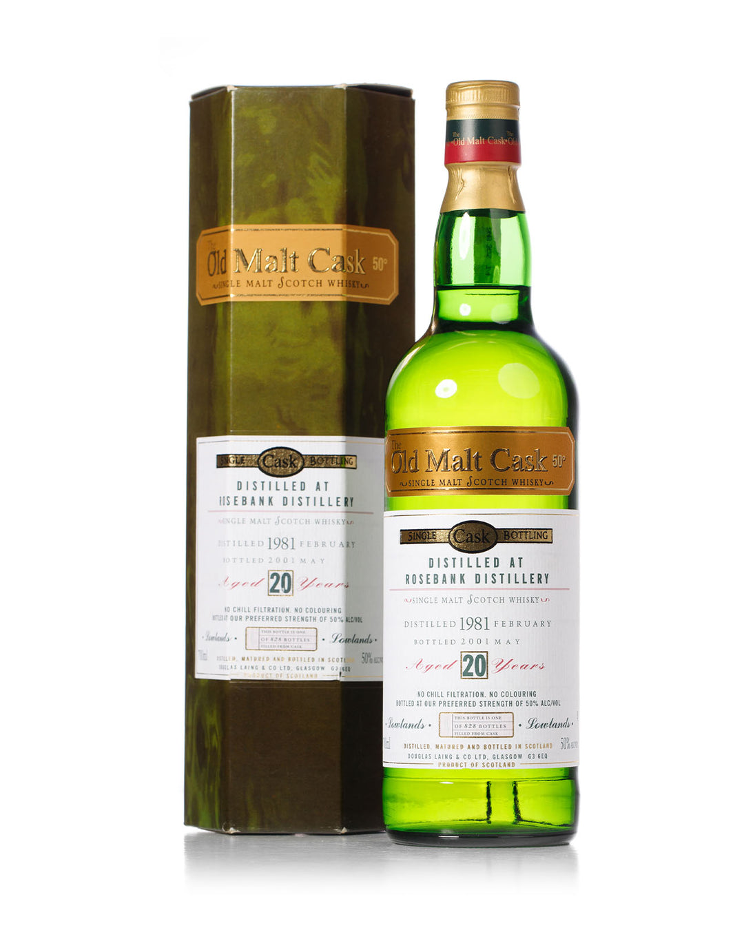 Rosebank 1981 20 Year Old Old Malt Cask Douglas Laing Bottled 2001 With Original Box