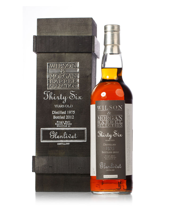 Glenlivet 1975 36 Year Old Wilson & Morgan Barrel Selection Bottled 2012 With Original Wood Box