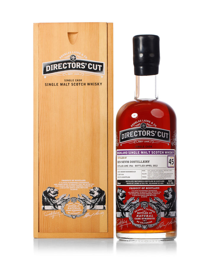 Ben Nevis 1966 45 Year Old Directors Cut Douglas Laing Bottled 2012 With Original Wood Box