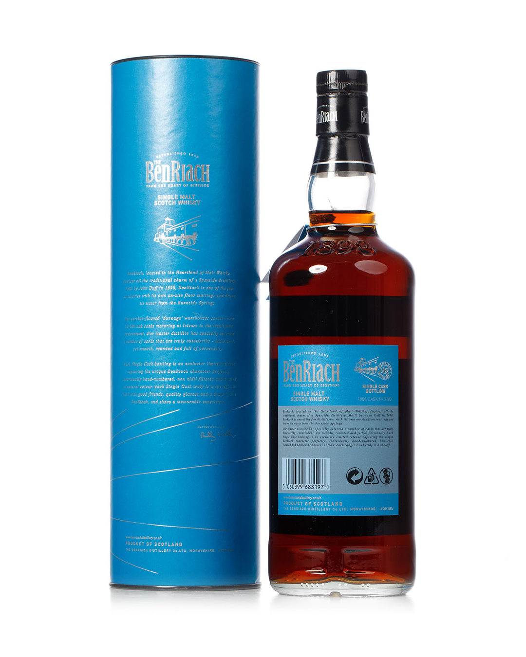 BenRiach 1986 30 Year Old Bottled 2016 With Original Tube Cask No. 3183