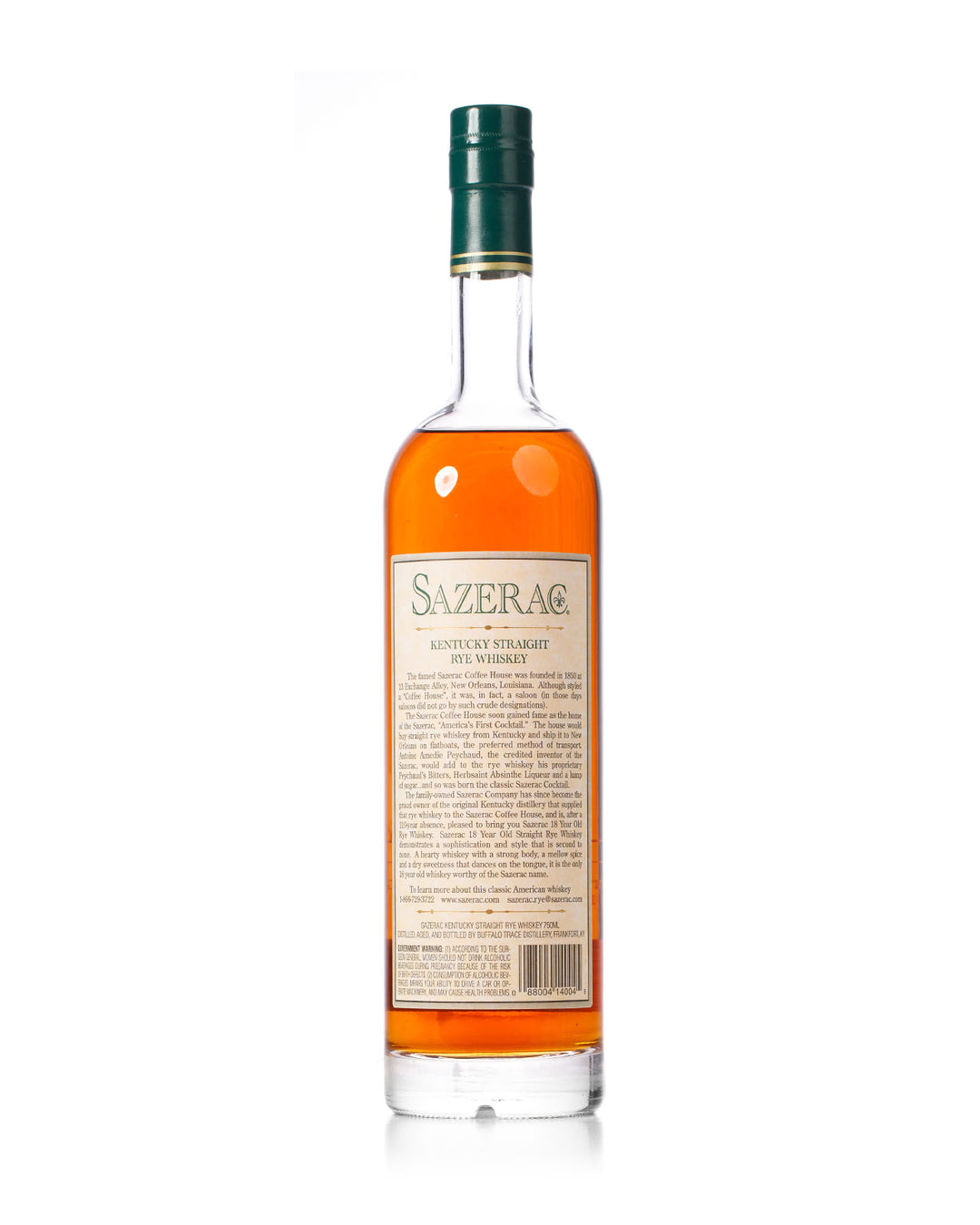 Sazerac 18 Year Old Kentucky Straight Rye Bottled Spring 2016 75cl