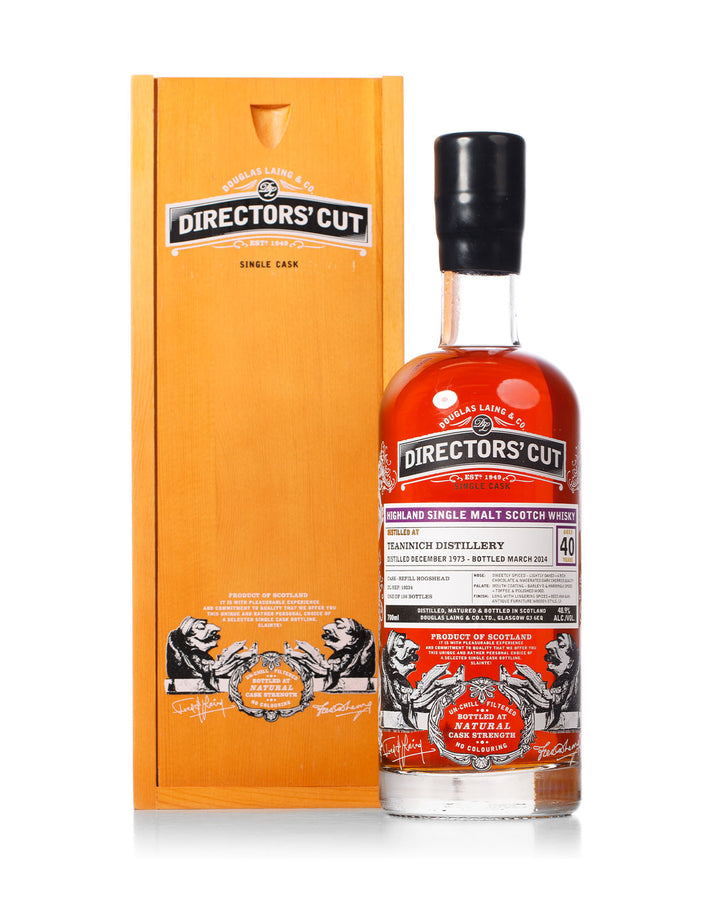Teaninich 1973 40 Year Old Directors Cut Douglas Laing Bottled 2014 With Original Wood Box