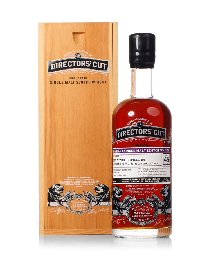 Ben Nevis 1966 45 Year Old Directors Cut Douglas Laing Bottled Feb 2012 With Original Wood Box