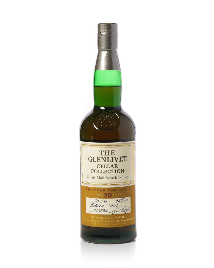 Glenlivet 30 Year Old Cellar Collection Bottled 2001 With Original Wood Box