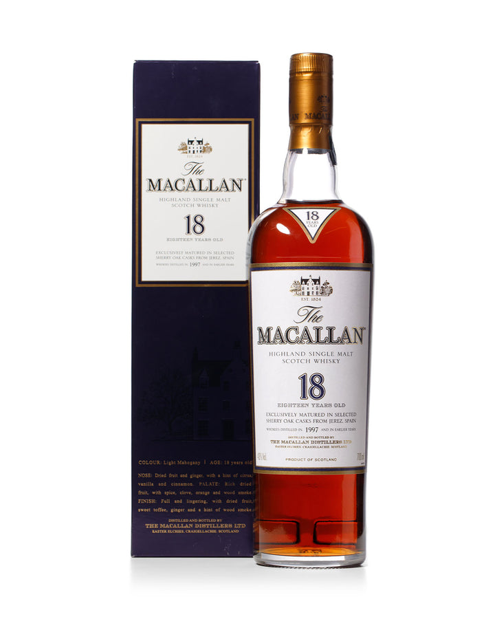 Macallan 1997 18 Year Old Sherry Oak Bottled 2015 With Original Box