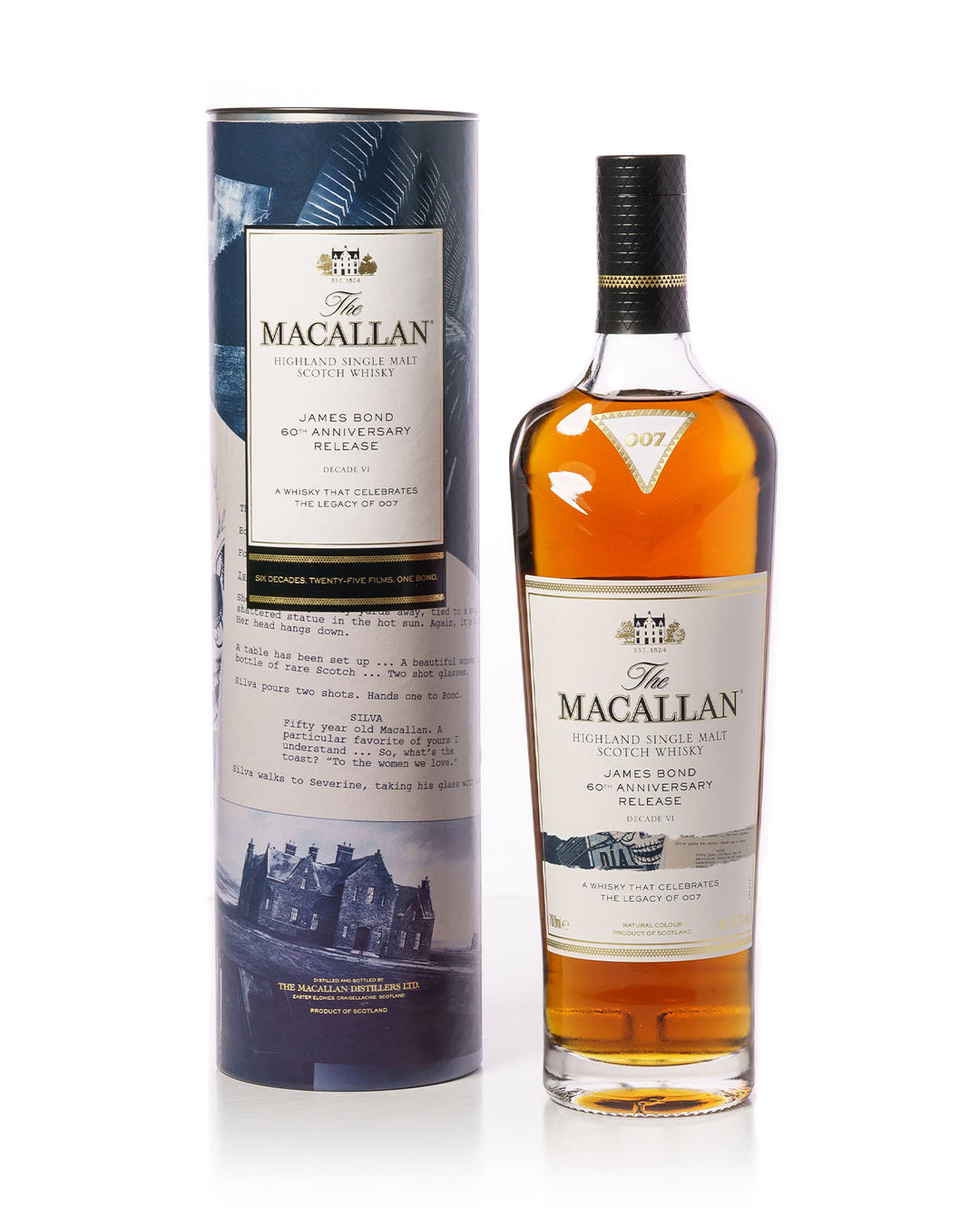Macallan James Bond 60th Anniversary Release Decade VI With Original Tube
