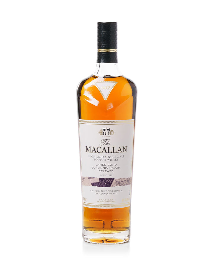 Macallan James Bond 60th Anniversary Release Decade III Bottled 2022 With Original Tube