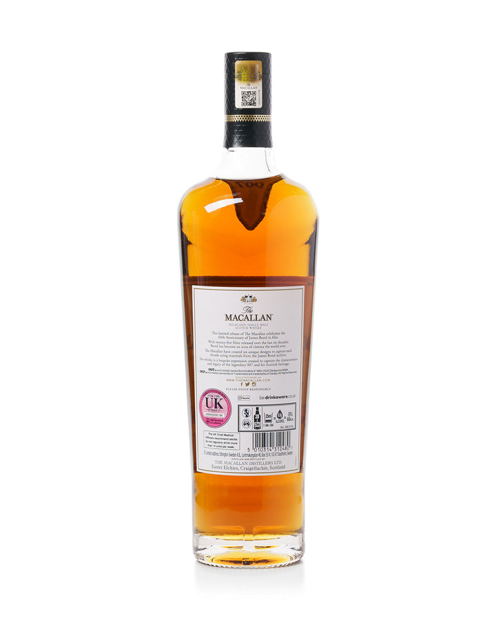 Macallan James Bond 60th Anniversary Release Decade III Bottled 2022 With Original Tube