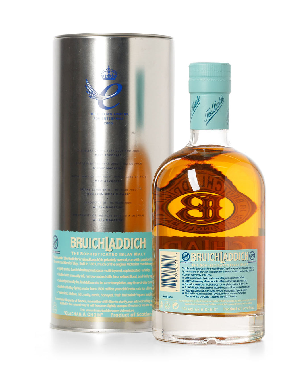 Bruichladdich 15 Year Old Second Edition With Original Metal Tube