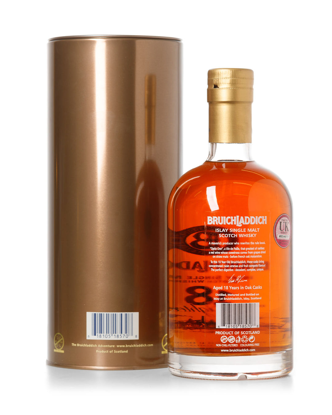 Bruichladdich 18 Year Old With Original Metal Tube