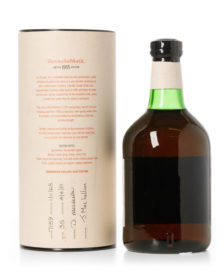 Bunnahabhain 1965 35 Year Old Limited Edition Bottled 2001 With Original Tube