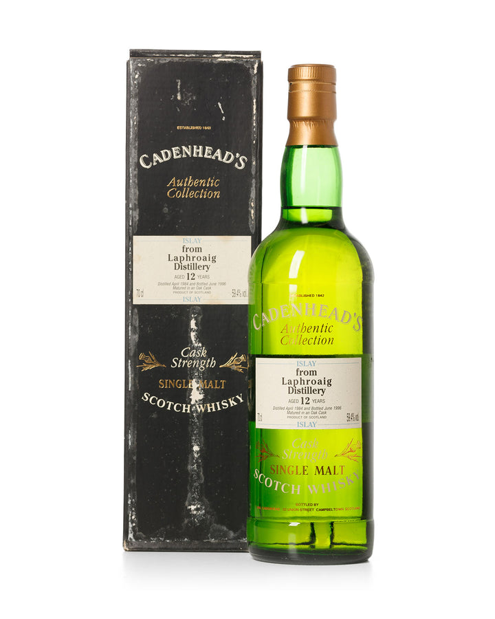 Laphroaig 1984 12 Year Old Cadenhead's Authentic Collection Bottled 1996 With Original Box
