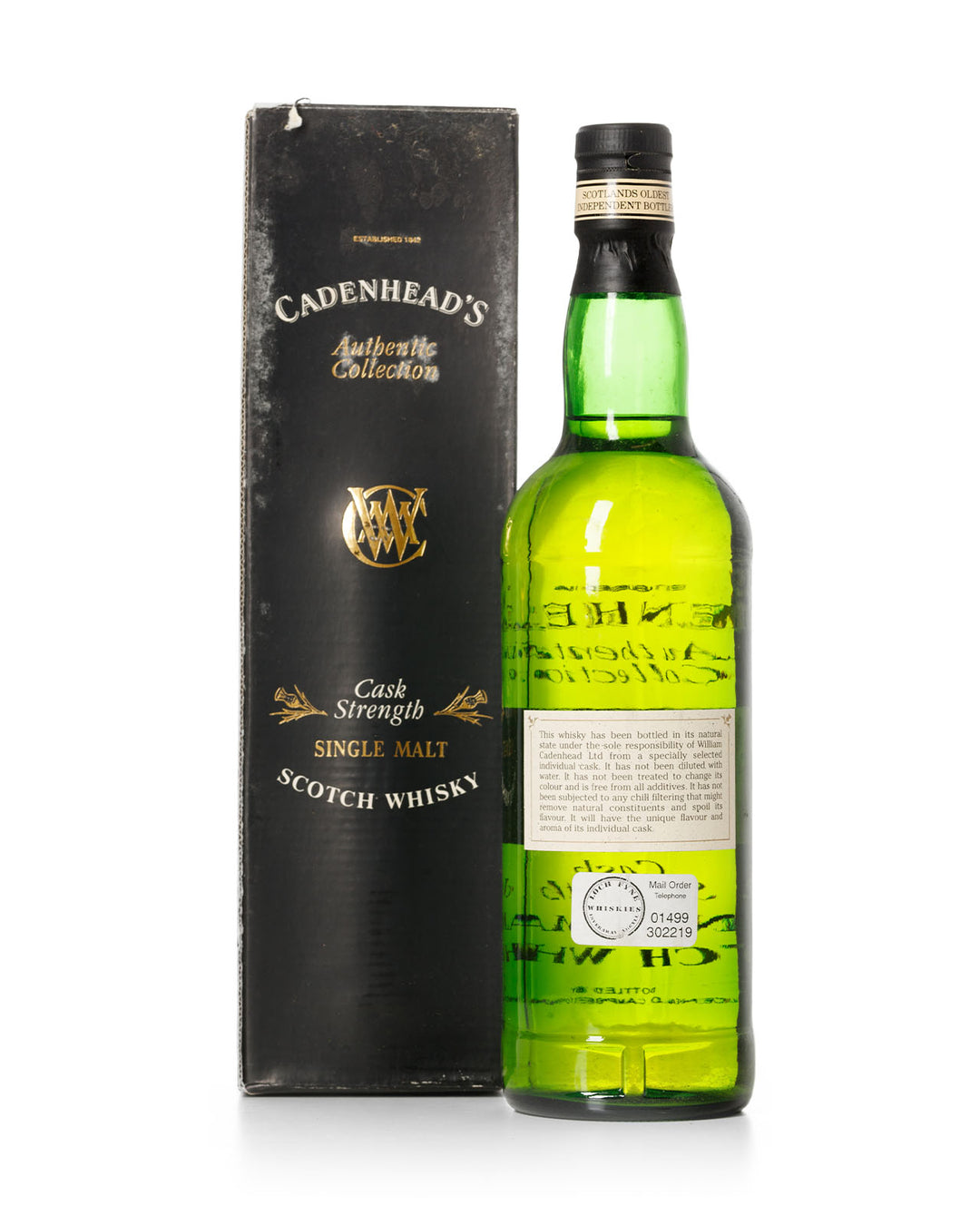 Laphroaig 1984 12 Year Old Cadenhead's Authentic Collection Bottled 1996 With Original Box