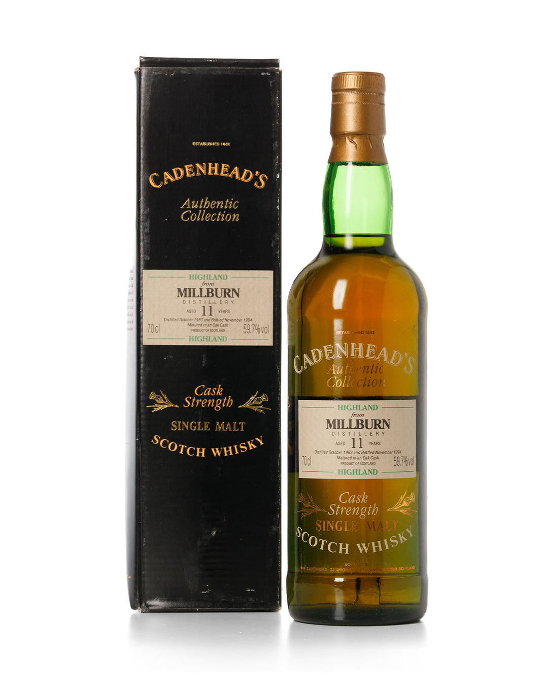 Millburn 1983 11 Year Old Cadenhead's Authentic Collection Bottled 1995 With Original box