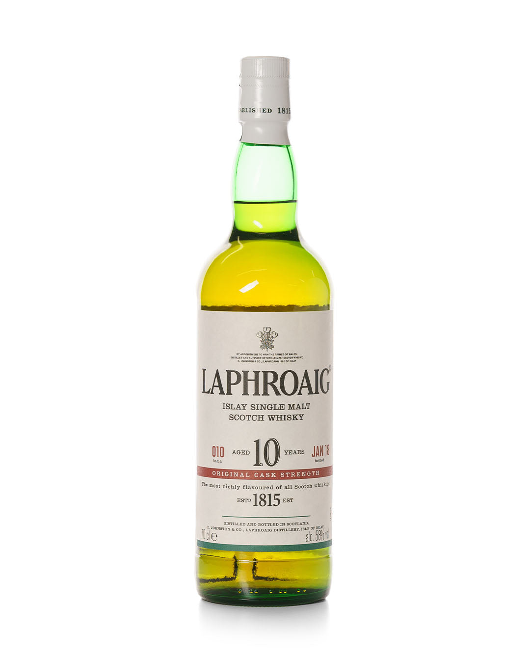 Laphroaig 10 Year Old Cask Strength Batch 010 Bottled 2018 With Original Tube