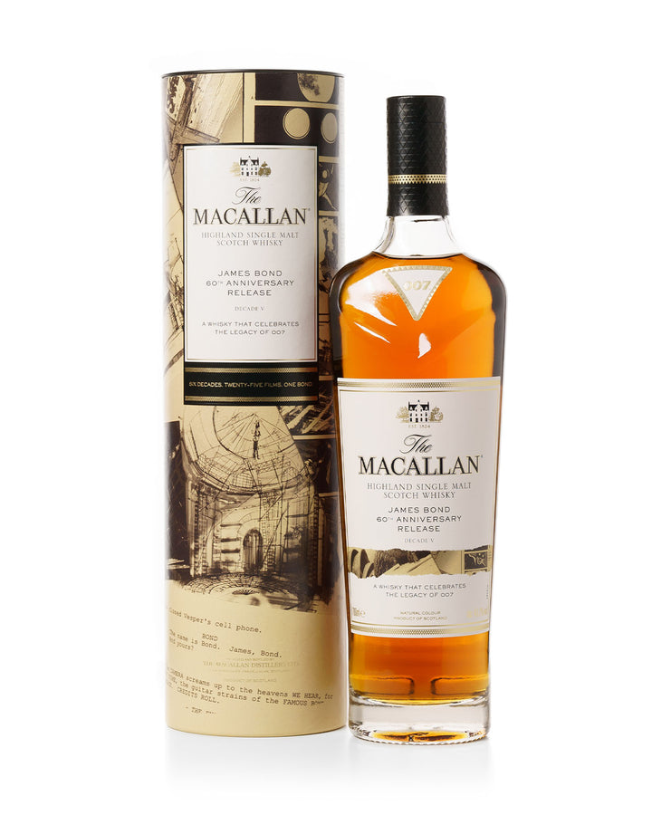 Macallan James Bond 60th Anniversary Release Decade V Bottled 2022 With Original Tube