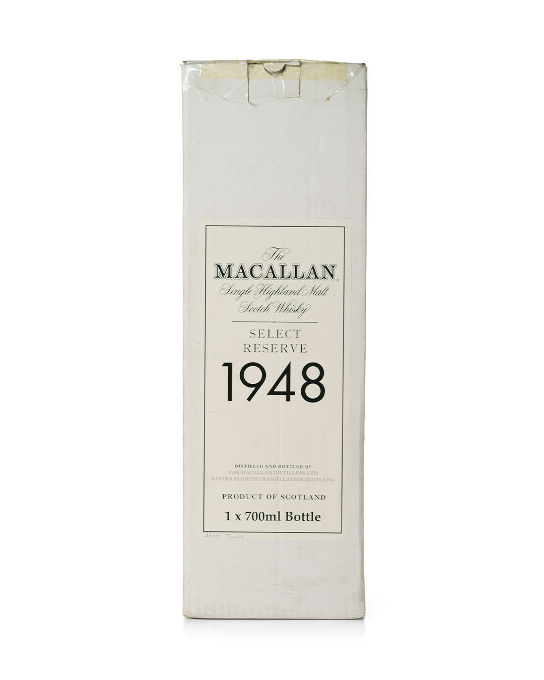 Macallan 1948 51 Year Old Select Reserve Bottled 1999 With Original Tube and Wooden Box and