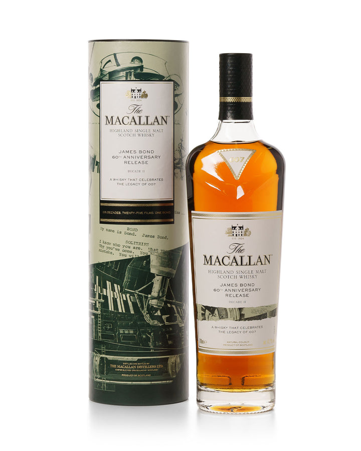 Macallan James Bond 60th Anniversary Release Decade II With Original Tube