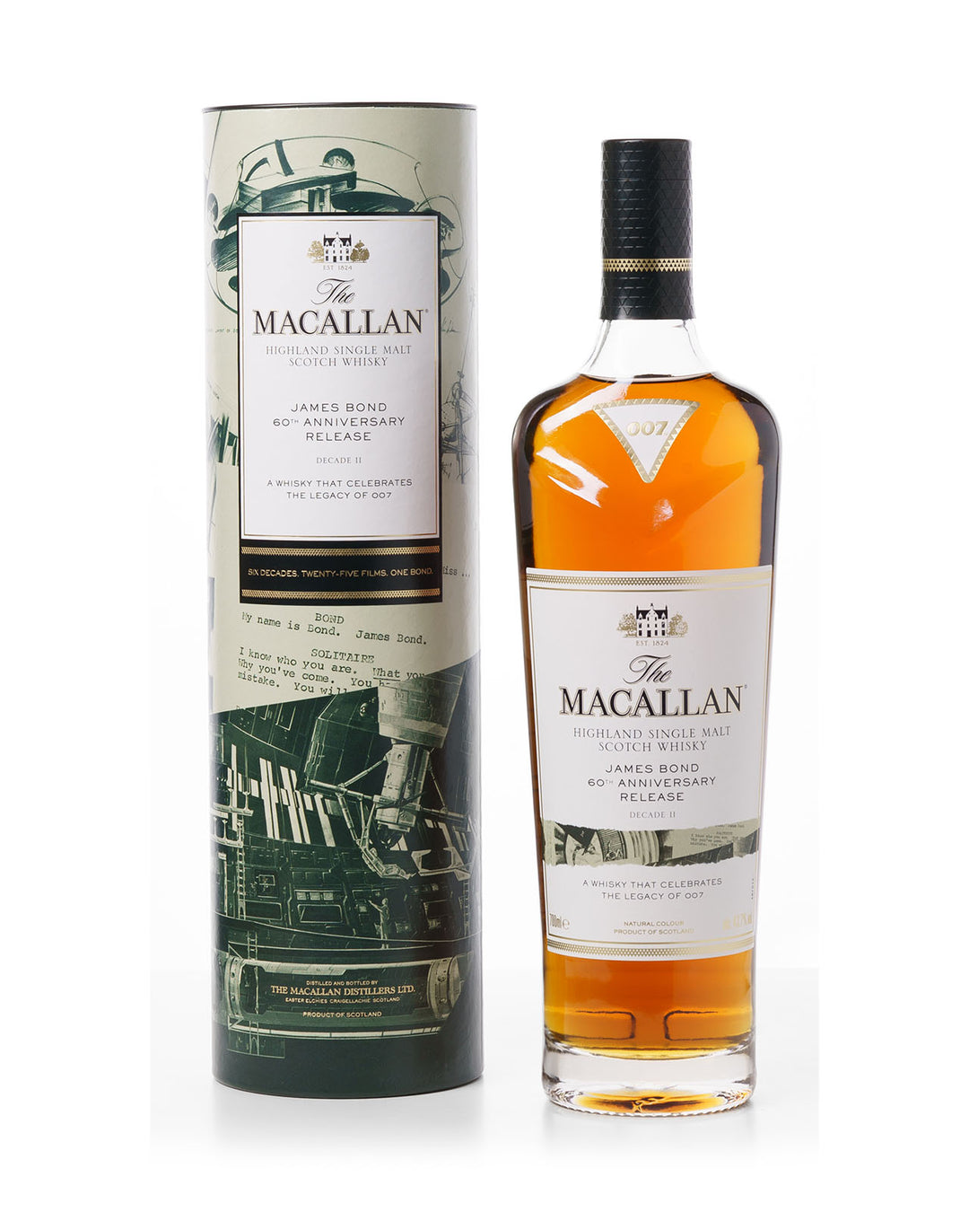 Macallan James Bond 60th Anniversary Release Decade II With Original Tube