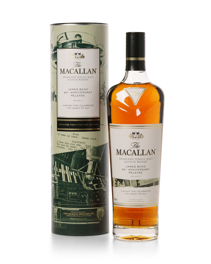 Macallan James Bond 60th Anniversary Release Decade II With Original Tube