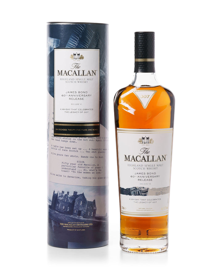 Macallan James Bond 60th Anniversary Release Decade VI With Original Tube