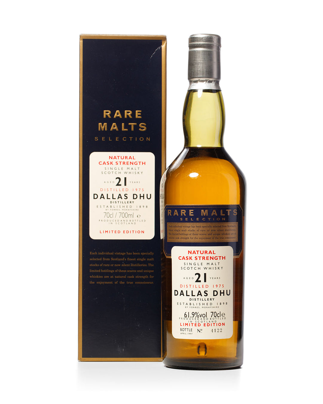 Dallas Dhu 1975 21 Year Old Rare Malts 61.9% ABV Bottled 1997 With Original Box