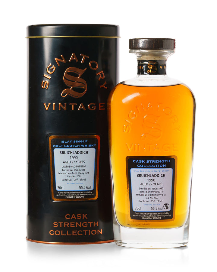 Bruichladdich 1990 27 Year Old Signatory Vintage Bottled 2018 With Original Tin