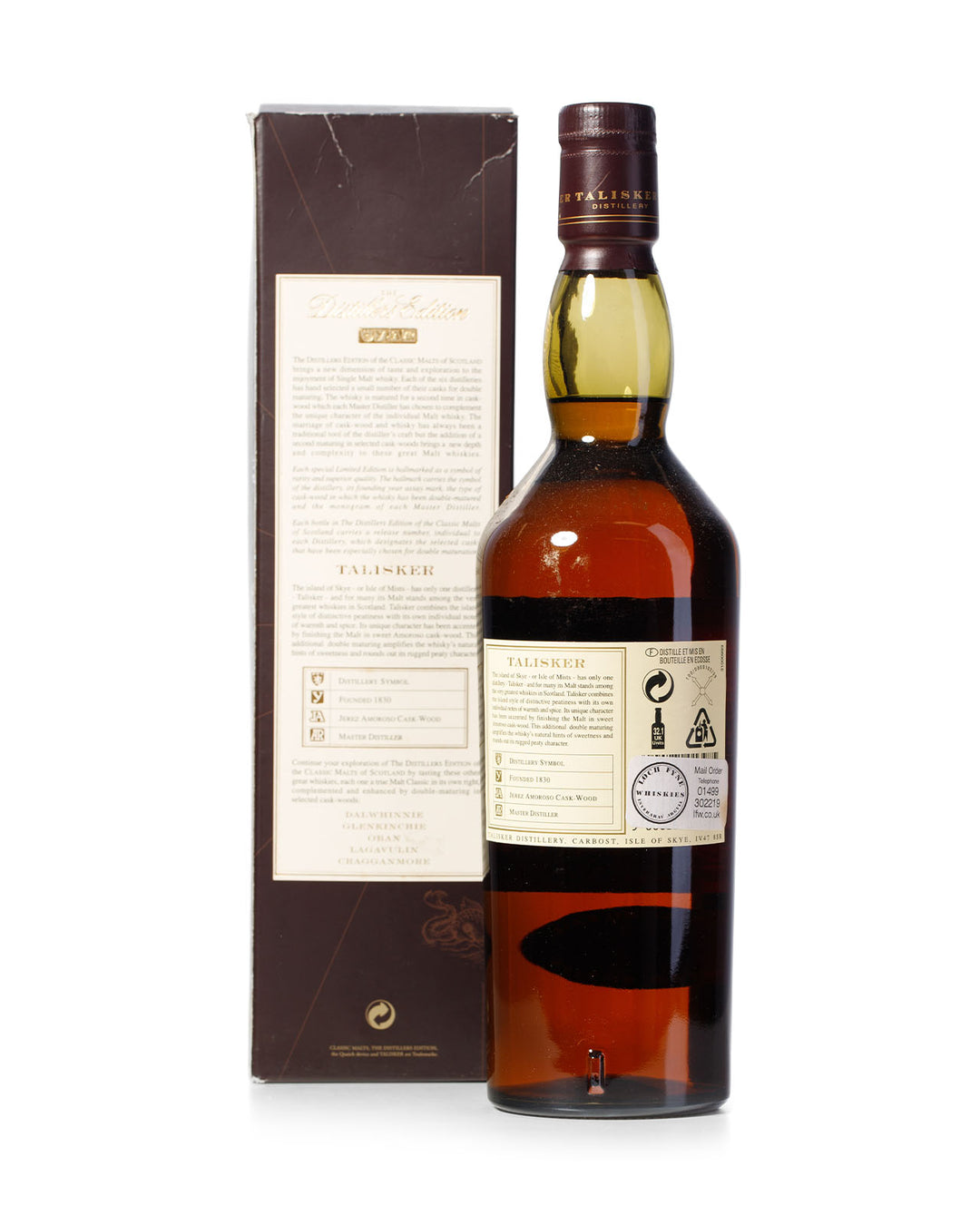 Talisker 1988 12 Year Old Distillers Edition Bottled 2001 With Original Box