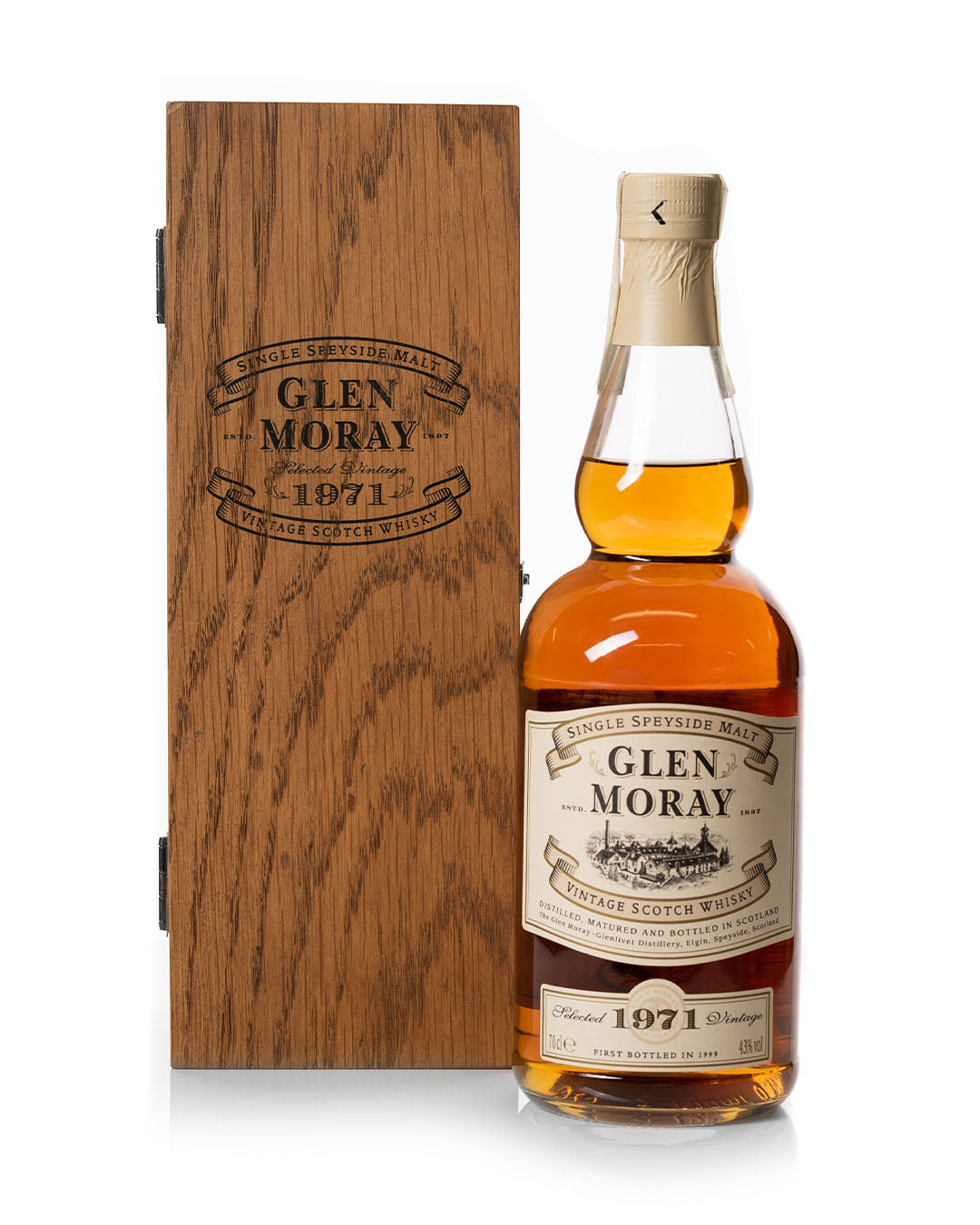 Glen Moray 1971 28 Year Old Bottled 1999 With Original Wooden Box