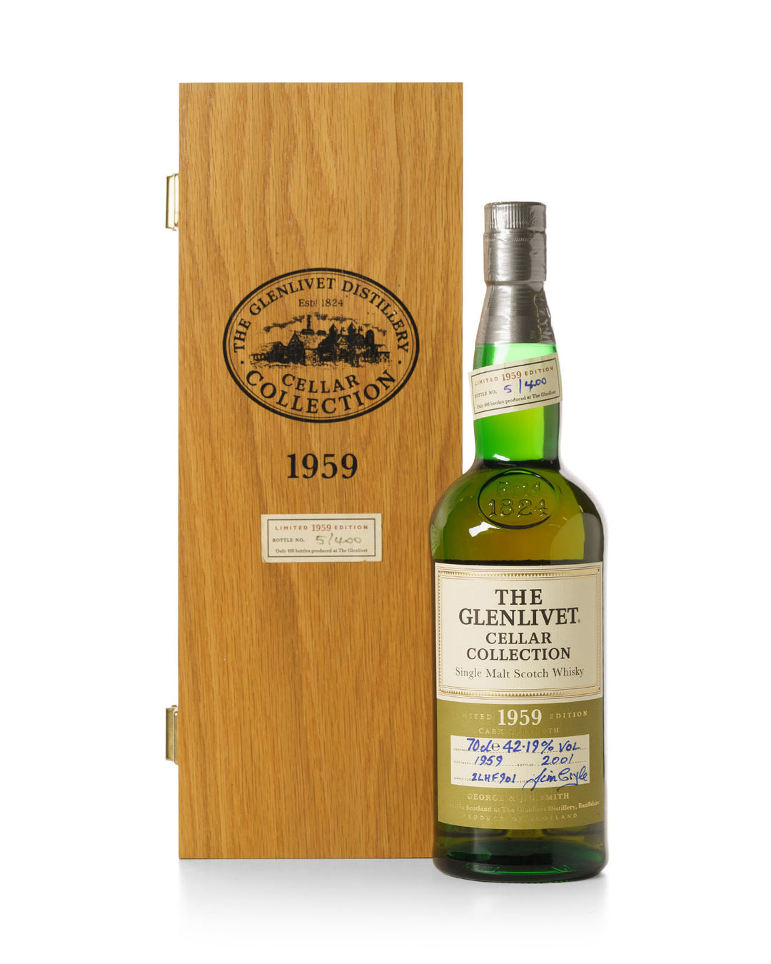 Glenlivet 1959 42 Year Old Cellar Collection Limited Edition Bottled 2001 With Original Wooden Box