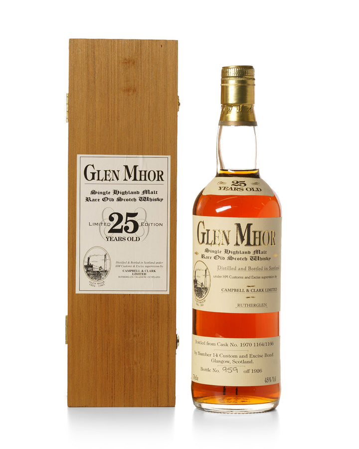 Glen Mhor 1970 25 Year Old Campbell & Clark Bottled 1995 With Original Wooden Box