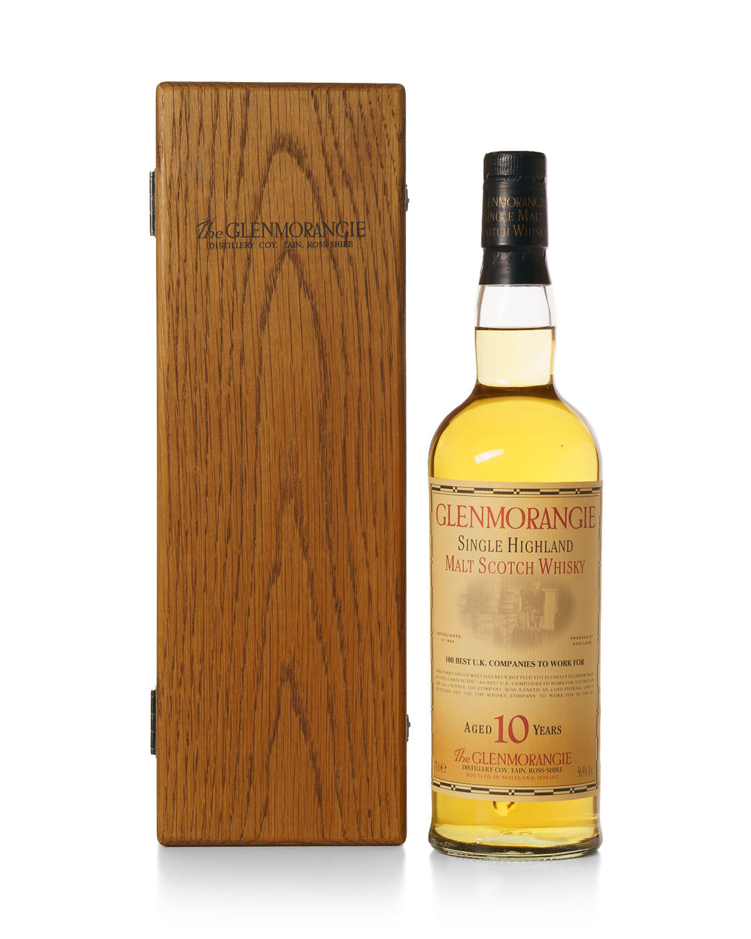 Glenmorangie 1993 10 Year Old 100 Best UK Companies to Work For Bottled 2003 With Original Wooden Box