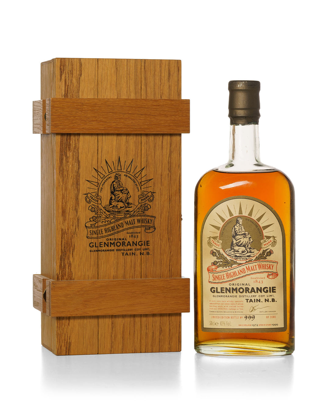 Glenmorangie 1974 Millennium Limited Edition Bottled 1999 With Original Wooden Box