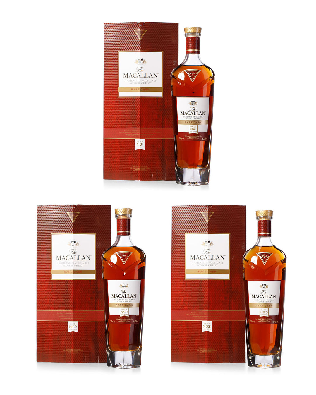 Macallan Rare Cask Batch No. 1-3 With Original Boxes
