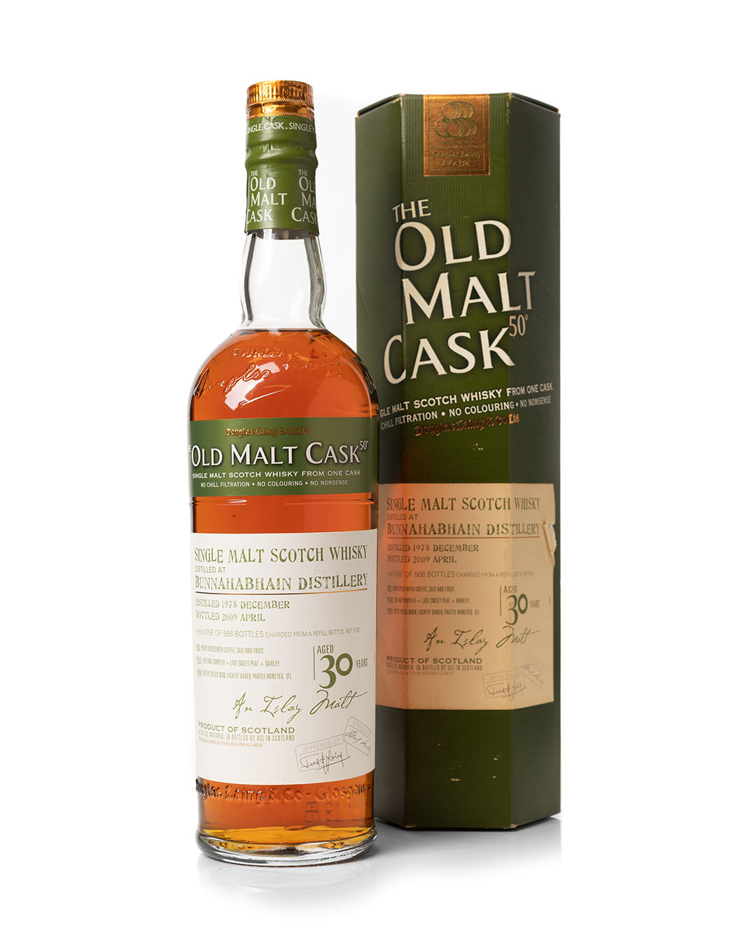 Bunnahabhain 1978 30 Year Old Old Malt Cask Douglas Laing Bottled 2009 With Original Box