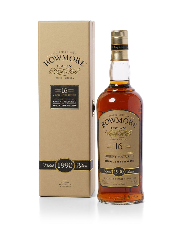 Bowmore 1990 16 Year Old Sherry Matured Natural Cask Strength With Original Box