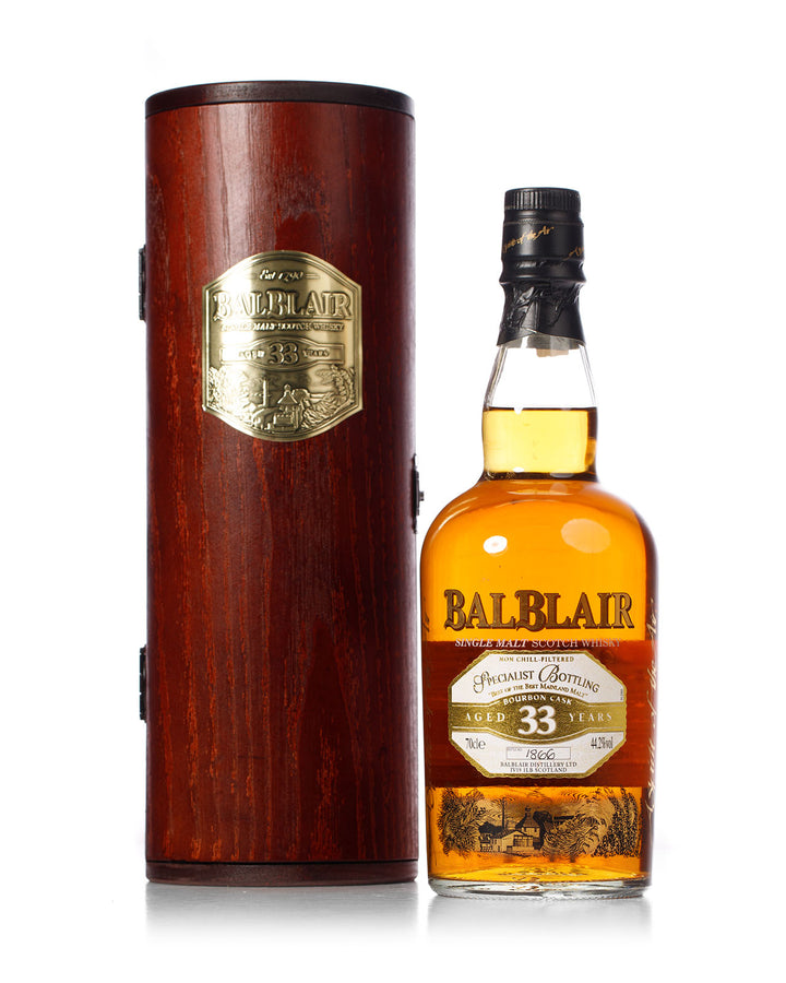 Balblair 33 Year Old Specialist Bottling With Original Wood Tube