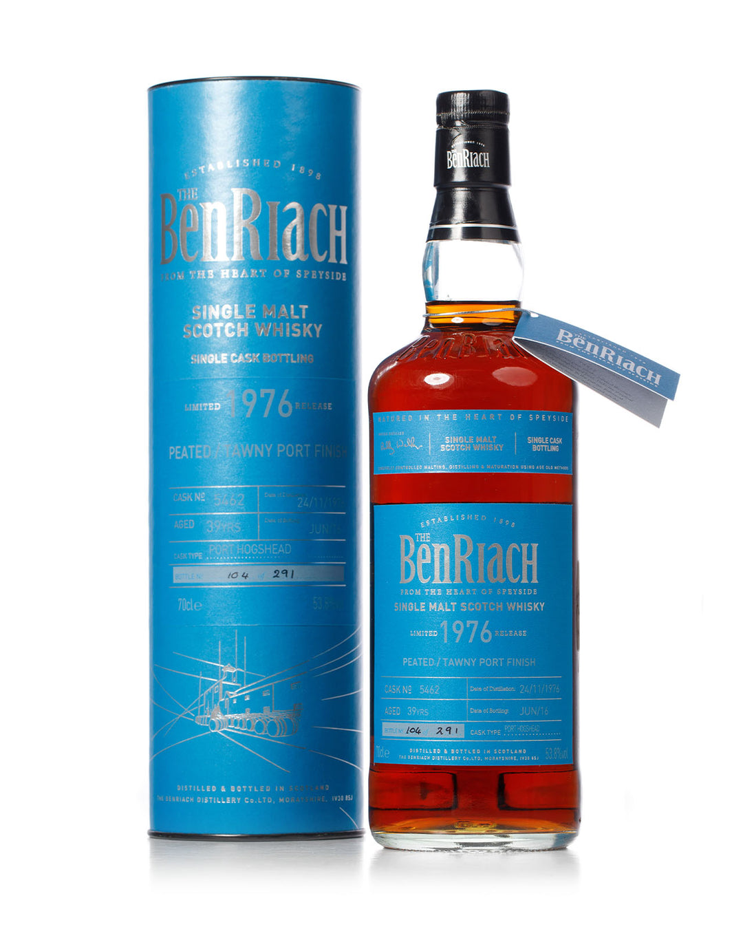 BenRiach 1976 39 Year Old Bottled 2016 With Original Tube Cask No. 5462