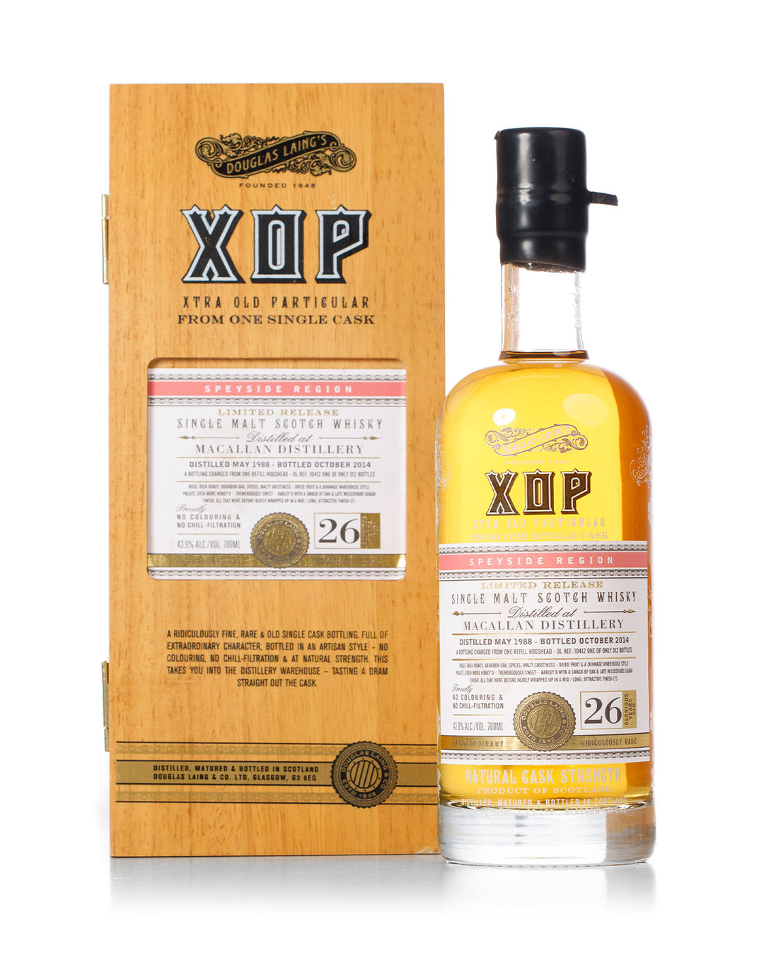 Macallan 1988 26 Year Old XOP Douglas Laing Bottled 2014 With Original Wood Box