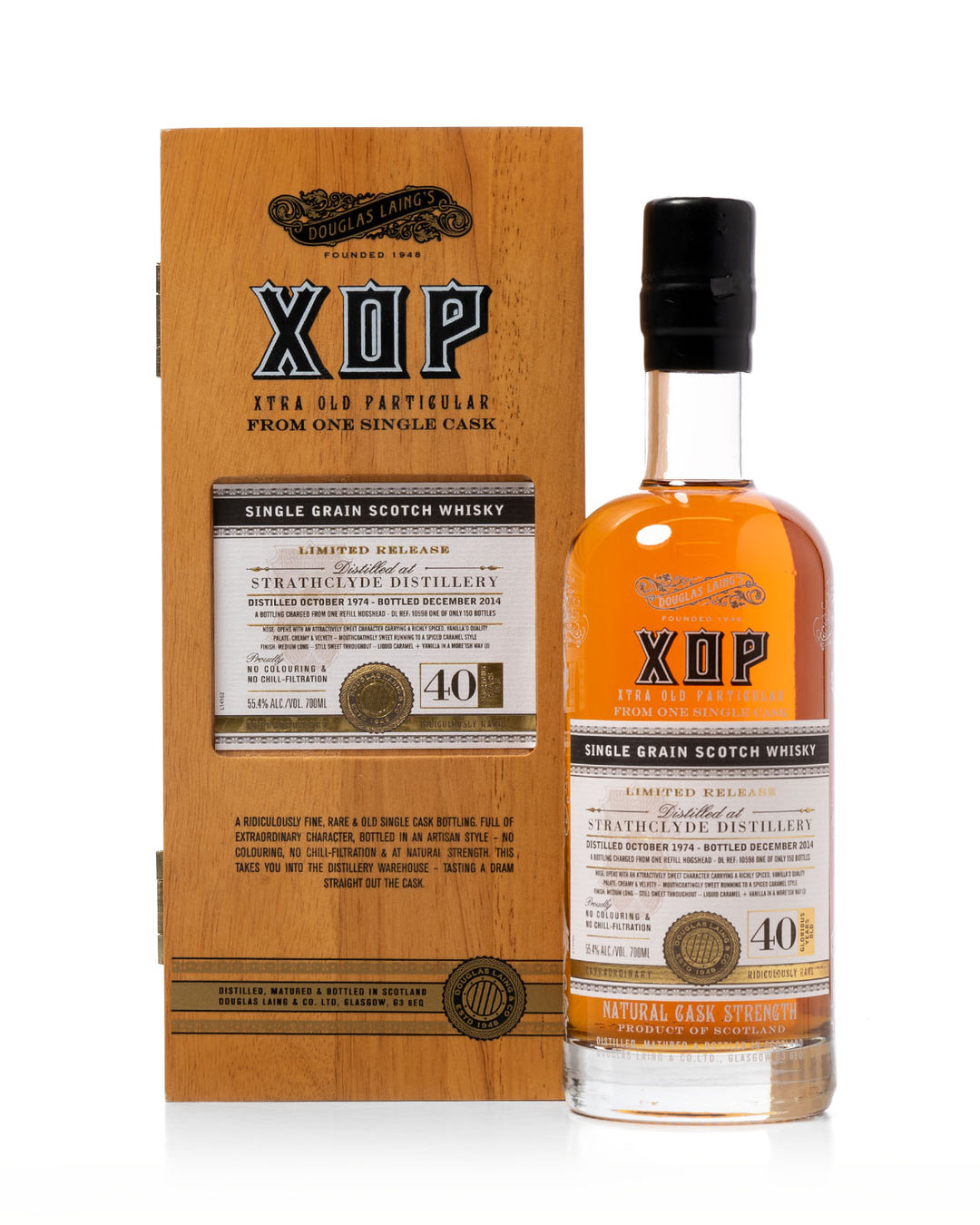 Strathclyde 1974 40 Year Old XOP Douglas Laing Bottled 2014 With Original Wood Box