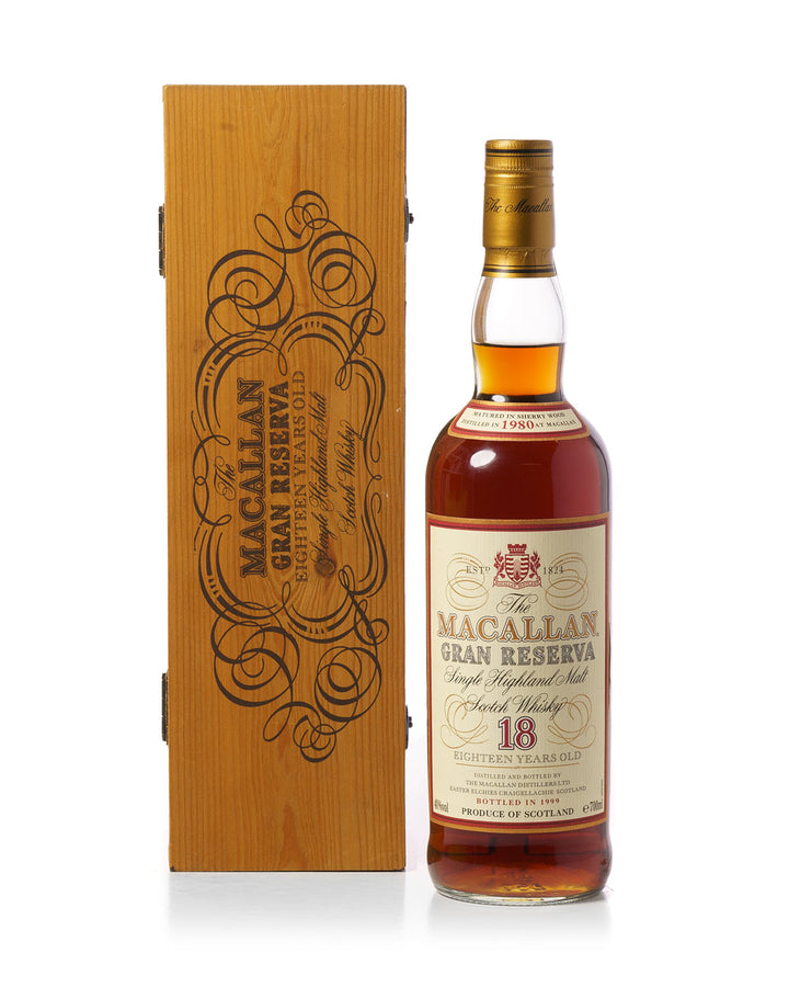 Macallan 1980 18 Year Old Gran Reserva Bottled 1999 With Original Wooden Box
