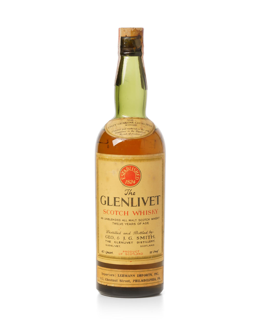 Glenlivet 12 Year Old Bottled 1940s