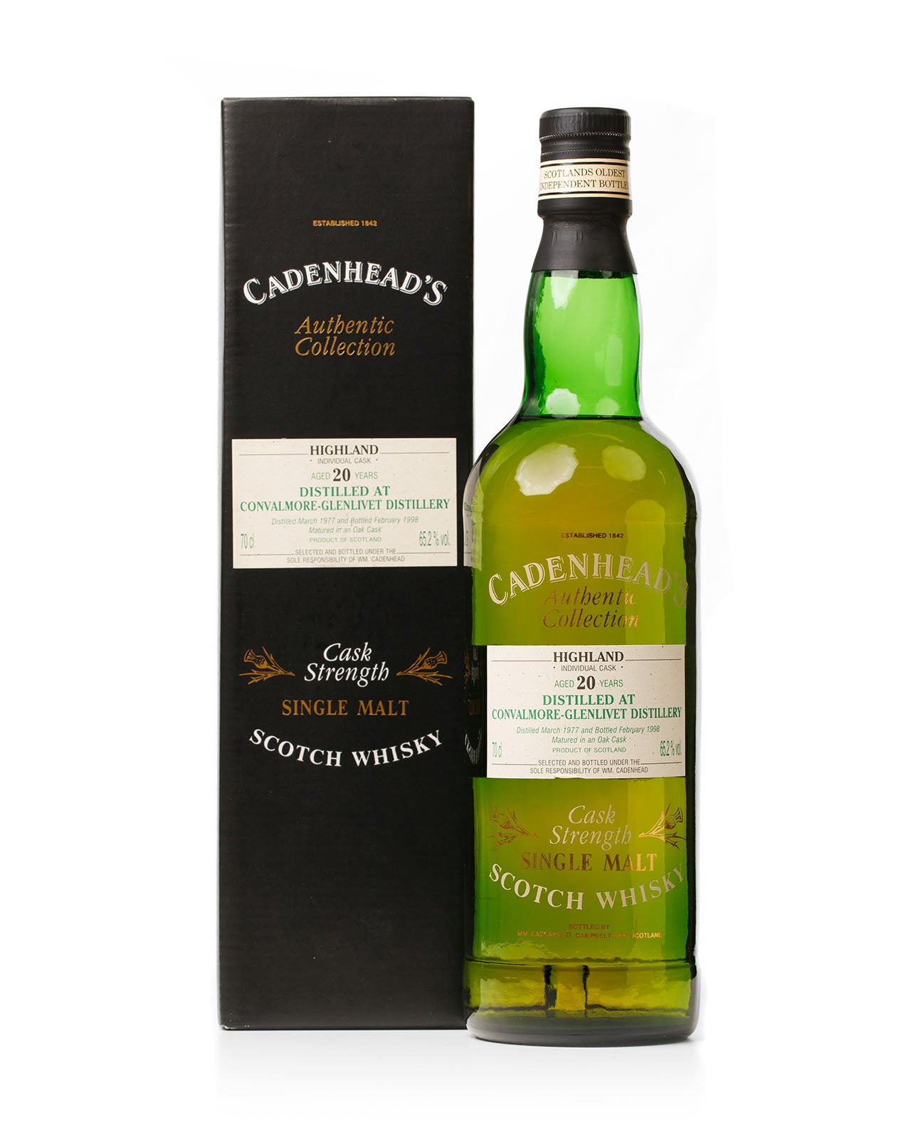 Convalmore-Glenlivet 1977 20 Year Old Cadenheads Authentic 