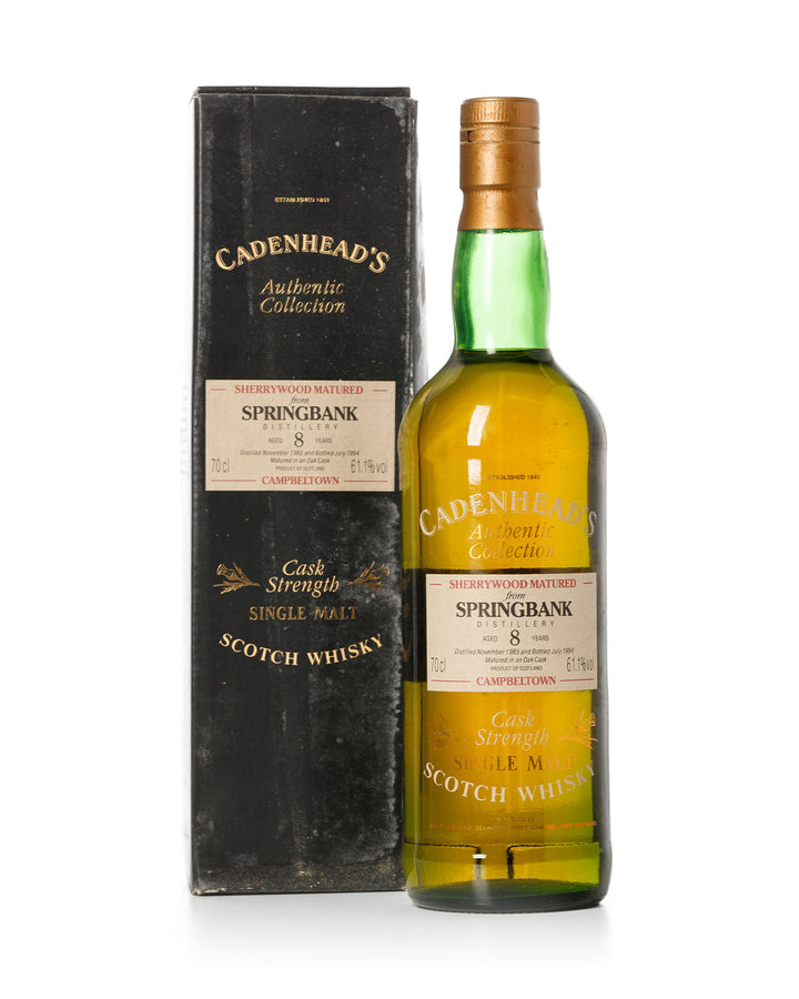 Springbank 1985 8 Year Old Cadenhead's Authentic Collection Bottled 1994 With Original Box