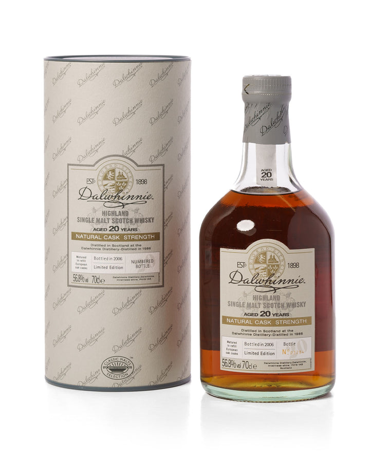 Dalwhinnie 1986 20 Year Old Natural Cask Strength Bottled 2006 With Original Tube