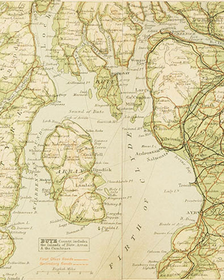 Authentic Topographical Map of the Firth of Clyde by John Bartholomew ...